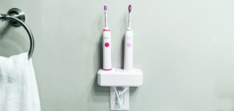 A Electric Toothbrush Holder in Bathroom