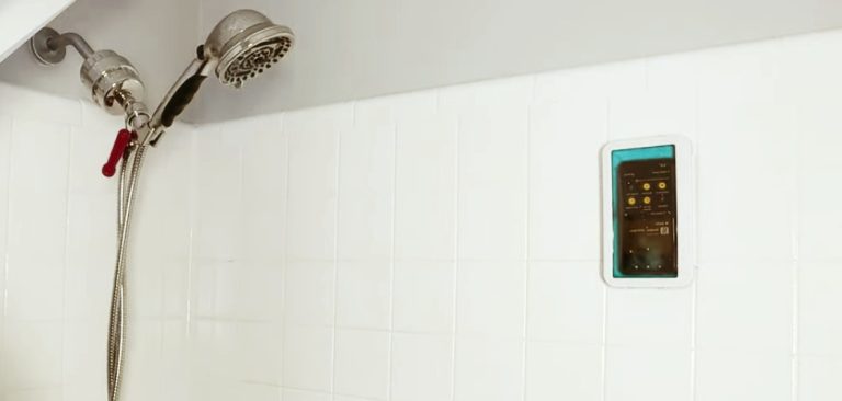 DIY Shower Phone Holder in Bathroom